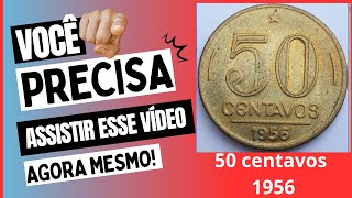 Top essa você não encontrar garimpando moedas antiga valiosa 50 centavos 1956 difícil valatualizado [upl. by Leod]