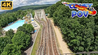 Comet POV Front Row 4K 60FPS Six Flags Great Escape PTC Wood Coaster  NonCopyright [upl. by Tiff]