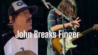 Anthony Kiedis Announces John Frusciante Broke His Finger RHCP johnfrusciante kroq [upl. by Esiuolyram708]