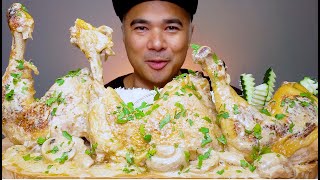 CHICKEN FRICASSEE FRENCH FOOD  ENGLISH SUBTITLE  CHICKEN LEGS WITH MUSHROOM SAUCE  MUKBANG ASMR [upl. by Tenrag]