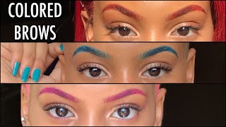 Colored Brows Tutorial  Eyeshadow vs Eyeliner [upl. by Armando]