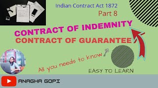 Contract of Indemnity and Contract of GuaranteeIndian Contract Act In Malayalam [upl. by Raine]