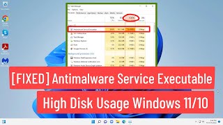 FIXED Antimalware Service Executable High Disk Usage Windows 1110 2022 [upl. by Nauquf389]