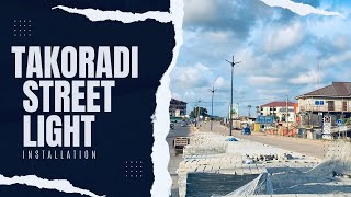 Update On The Ongoing Asphalting amp Installation Of Street Lights On Takoradi Anaji Road [upl. by Aicinod]