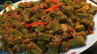 Afghan bamia recipe  طرز تهیه بامیه  Simple Okra lady finger Recipe [upl. by Nomyar]