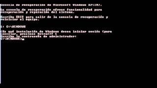 Recuperacion windows XP mediante consola solucionado para principiantes [upl. by Nertie207]