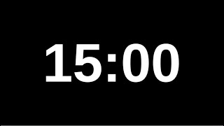 15 Minute Silent Timer Countdown Clock Black amp White Screen Video No Sound [upl. by Lurlene]