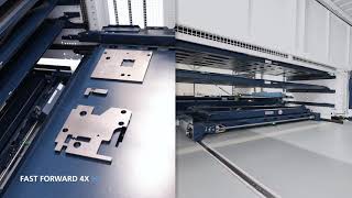 TRUMPF Lasercutting TruLaser Center 7030 Full service laser machine with storage connection [upl. by Cloris575]