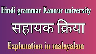 Sahayak kriya  सहायक क्रिया  Hindi grammar  Second sem BABCom BscBBA  Explained in malayalam [upl. by Hepza]