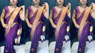 saree draping new styleRegular saree drapingEasy saree draping stylesaree how to wear short [upl. by Pharaoh]