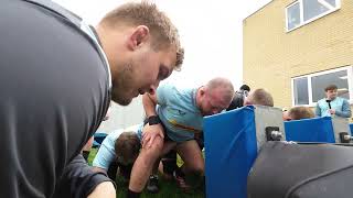 The Harlequins training with the Silver Fern Scrum Machine [upl. by Ekez]