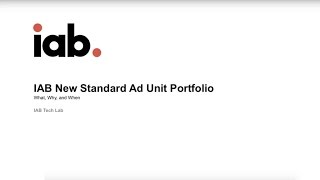 The IAB New Ad Portfolio What Why amp When Webinar [upl. by Salokin]