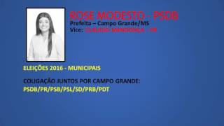 Eleições 2016  Jingle Rose Modesto PSDB  Prefeita Campo GrandeMS [upl. by Mareld56]