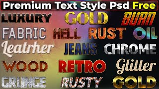 33 Premium Text Style Photoshop Psd Free Download [upl. by Jacquenette226]