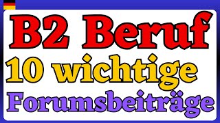 10 wichtigste Forumsbeiträge B2 Beruf  DTB elmakademie b2beruf [upl. by Rae]