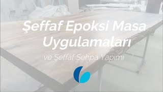 Baran Boya  Tek Seferde 7 cm Döküm  Şeffaf Epoksi Masa Uygulaması ve Şeffaf Sehpa Yapımı [upl. by Aenal]