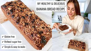 MY BANANA BREAD RECIPE  Gluten Free Refined Sugar Free amp Healthy  Annie Jaffrey [upl. by Catriona781]