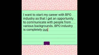 Why do you want to work in a BPO Most asked interview question Best Answer 💯 [upl. by Nele]