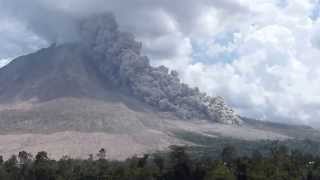 Pyroclastic flow on Sinabung volcano Indonesia 27 July 2015 [upl. by Porty]