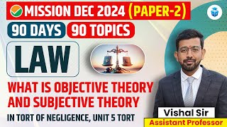 What is Objective amp Subjective Theory in Tort of Negligence UGC NET Law by Vishal Sir  JRFAdda [upl. by Einnob]