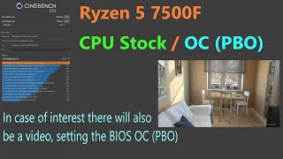 Cinebench R23 Ryzen 5 7500F CPU Stock PBO [upl. by Saville]