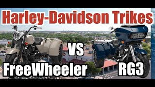 🏍️ Harley Trike Showdown 24 Road Glide 3 vs23 FreeWheeler  Ultimate ThreeWheel Comparison [upl. by Aikaz]