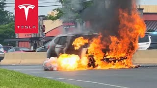 TESLA OWNER SAVES BMW DRIVER SECONDS BEFORE CAR EXPLODES [upl. by Ynnep]