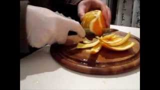 Kitchen Secrets  Peeling an Orange with a knife and cut out orange fillets [upl. by Adriene]