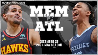 Memphis Grizzlies vs Atlanta Hawks Full Game Highlights  Dec 23  2024 NBA Season [upl. by Alled918]