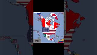 History of North america 600 to 2020 history northamerica flags shorts [upl. by Garvin]