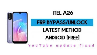 itel a26 frp bypass without PC latest method 2022 [upl. by Nraa]