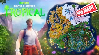 Fortnite Chapter 4 Season 3 TROPICAL Concept  Map Battle Pass Weapons and more [upl. by Aerahs812]