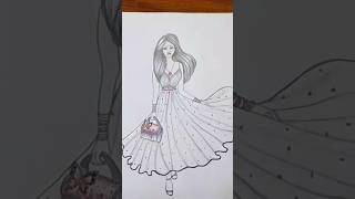 How to draw a beautiful girl whit traditional dress Indian girl drawing shorts shortsfeed [upl. by Erdnua193]