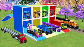 TRANSPORTING TRAIN TRUCK BOX DUMP TRUCK TRUCK MIXER WITH TRUCK MAN FARMING SIMULATOR 22 [upl. by Fiona]