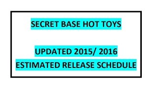 UPDATED  Hot Toys Estimated release schedule 2015  2016 [upl. by Nyletak433]