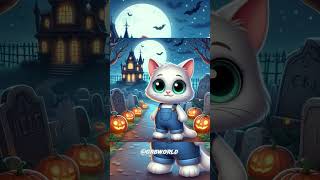 little cat with a witch with a broom catsoftiktok cat cute aiart ai poorcat catlover fyp [upl. by Un]