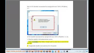 Fix Installer encountered an unexpected error 2203 in Windows 11 [upl. by Abisha]