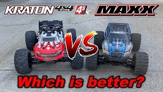 Arrma Kraton 4S vs Traxxas Maxx comparison review [upl. by Llennhoj]