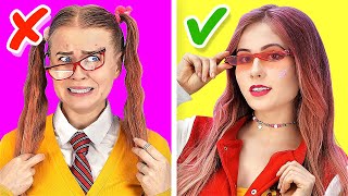 HOW TO BECOME POPULAR  Nerd VS Popular Students Funny School Life and Hacks by 123 GO SCHOOL [upl. by Merrie]