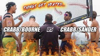 CRAZY Beach Volleyball Match TaCrabbSander vs TrCrabbBourne AVP Manhattan Beach Open 2022 [upl. by Ennej]