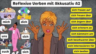 Reflexive Verben mit Akkusativ A2 German Reflexive Verbs with Prepositions and Example Sentences A2 [upl. by Nachison]