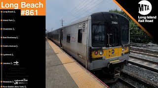 「LIRR」Long Beach  Train 861  Penn Station bound M7 departing Valley Stream [upl. by Aratak]