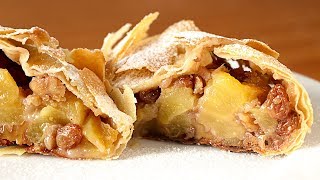 Mucho relleno y poca masa  Receta de AUTÉNTICO STRUDEL de manzana [upl. by Crim]