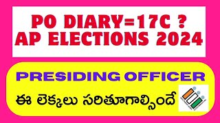 PRESIDING OFFICER ELECTIONS 17CP O DIARY [upl. by Simone]