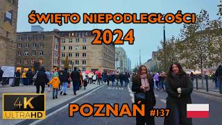 ⁴ᴷ⁶⁰ 🇵🇱 PoznanPoland  Peaceful Independence Day November 2024 4K [upl. by Aerbua]