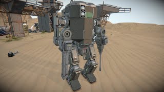 Space Engineers Tiny Titan Mech first test walk  WIP [upl. by Chin694]