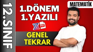 12sınıf matematik 1dönem 1yazılıya hazırlık 📌GENEL TEKRAR ÖZET KONU ANLATIMI  2024 2025 📂PDF [upl. by Miza931]