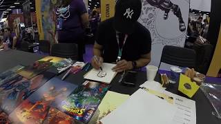 CCXP 2017 Milestone Comics Legend Denys Cowan draws Superman [upl. by Neelhtakyram]