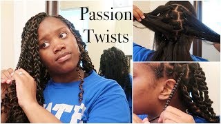 Beginner Friendly Passion Twists Short Relaxed Hair [upl. by Sidonius]