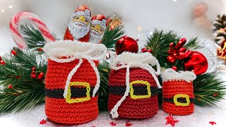 Weihnachtssäcken häkeln  zum befüllen 🎁  Nikolaus 🎅 Weihnachtsgeschenk 🎄 Adventskalender [upl. by Rigby]